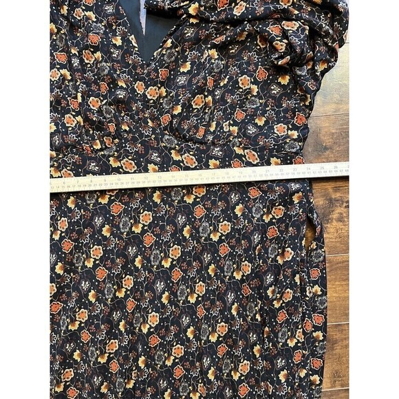 Lane Bryant Womens Floral PRinted Maxi Dress Boho V-Neck Long Sleeve Plus 26 - Picture 8 of 11